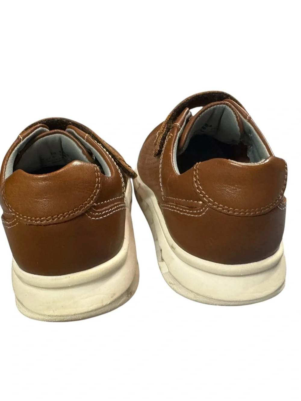 Johnston & Murphy Kids Brown Perforated Leather Hook-and-Loop Dress Shoes